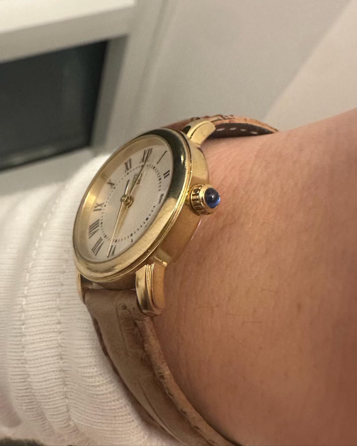 Vintage ESQ - Gold, Brown Leather