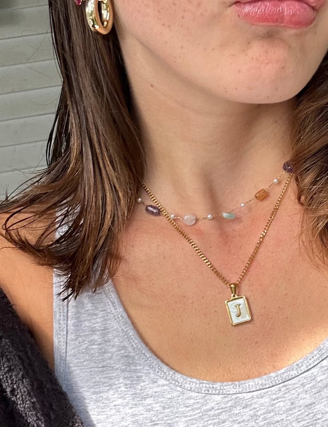 Ivory Letter Initial Necklace