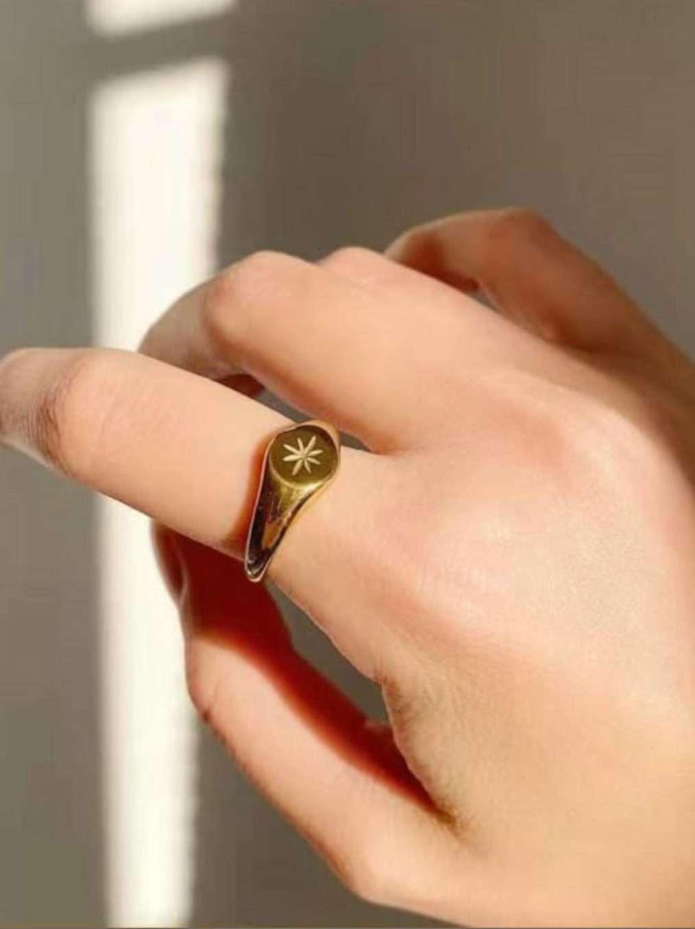 Signet Compass Star Ring