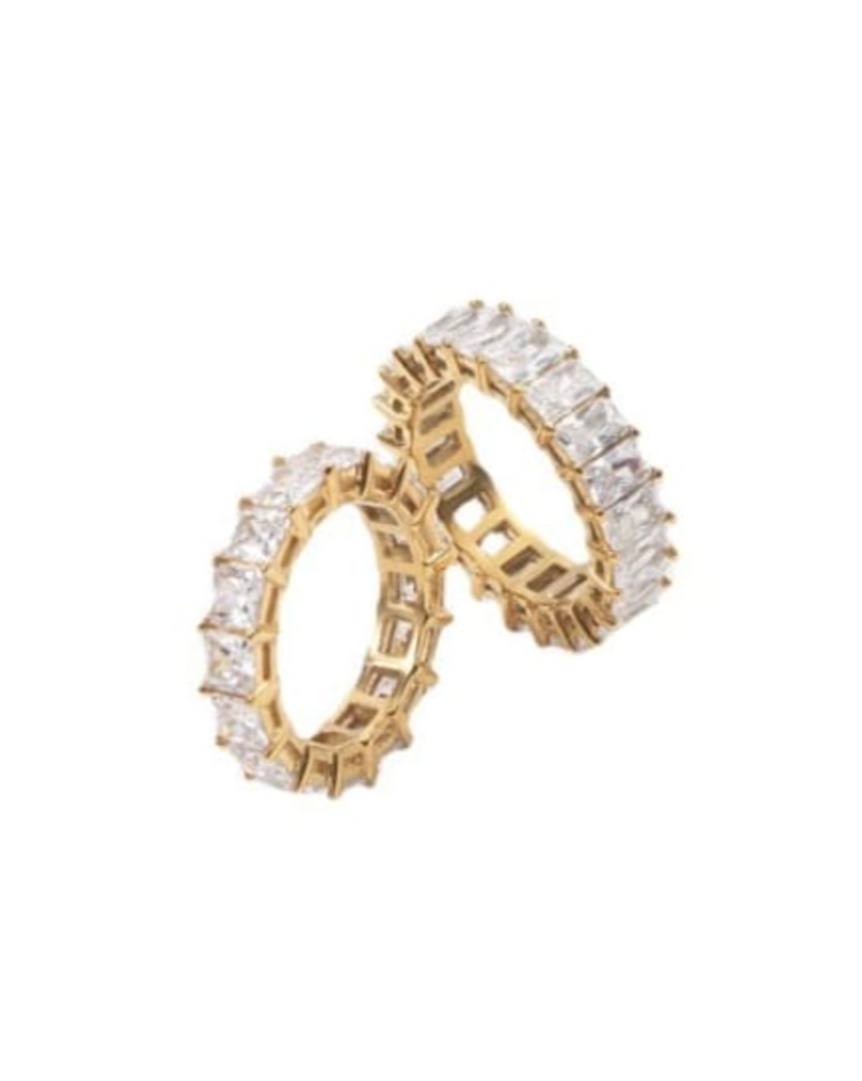 Square CZ Staple Ring