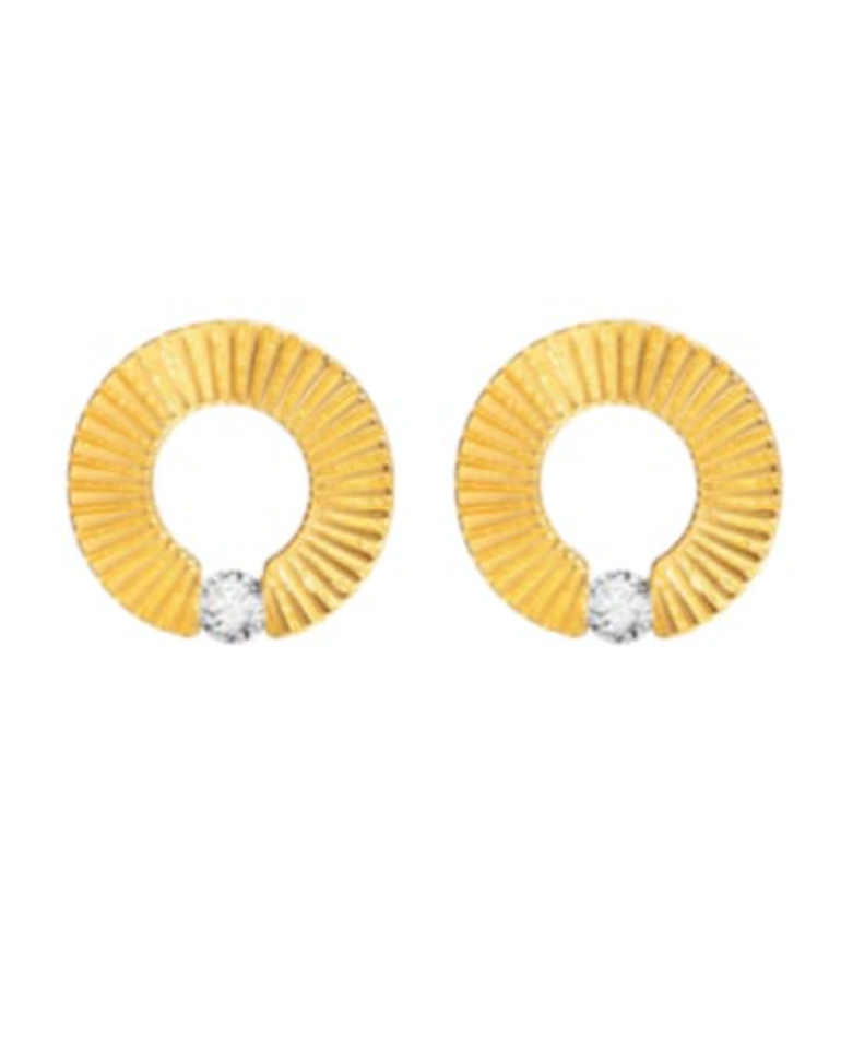 Pleated Circle Studs