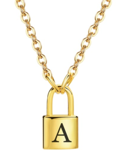 Lock My Heart Initial Necklace