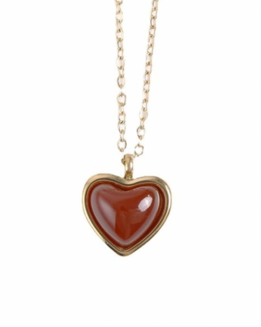 Carnelian Heart Necklace